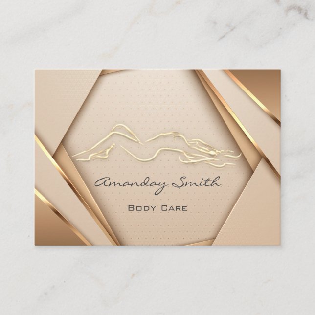 Rose Gold Body Sclupting Care Logo SPA  Business Card (Front)