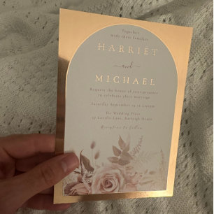 Rose Gold Boho Arch Blush Floral Wedding