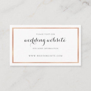 Rose Gold Border Modern Wedding Website Card