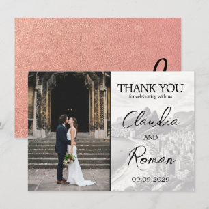 Rose Gold Brazil Passport Thank You Card