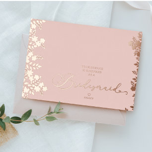 Rose Gold Bridesmaid Proposal Botanical Frame Real