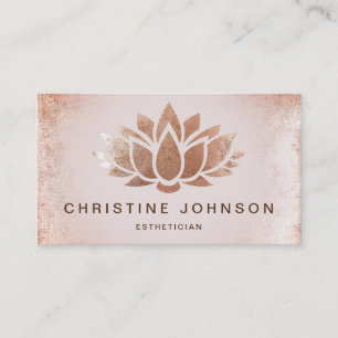 rose gold brown lotus flower business card