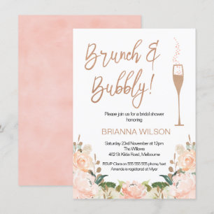 Rose Gold Brunch Bubbly Bridal Shower Invitation