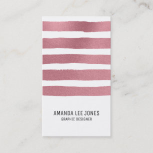 Rose Gold Brush Strokes Business Card