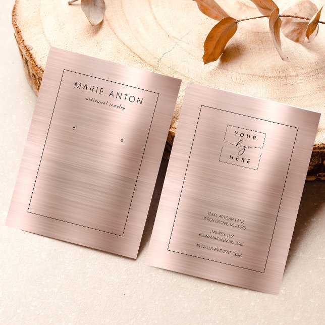 Rose Gold Brushed Metal Frame Earring Display Card (Creator Uploaded)