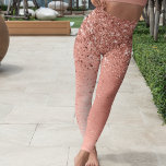 Rose Gold Brushed Metal Glitter Leggings<br><div class="desc">A trendy chic leggings design featuring pretty rose gold sparkling glitter on a rose gold brushed metallic background.</div>