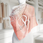 Rose Gold Brushed Metal Glitter Monogram Name Bandana<br><div class="desc">Easily personalize this trendy chic bandana design featuring pretty silver sparkling glitter on a rose gold brushed metallic background.</div>