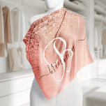 Rose Gold Brushed Metal Glitter Monogram Name Bandana<br><div class="desc">Easily personalize this trendy chic bandana design featuring pretty rose gold sparkling glitter on a rose gold brushed metallic background.</div>