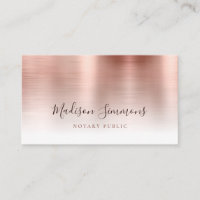 Rose Gold Brushed Metal Monogram Notary Public