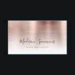 Rose Gold Brushed Metal Monogram Stylish Script Business Card<br><div class="desc">Modern Rose Gold Brushed Metal Monogram Girly Elegant Stylish Script Name Business Card</div>