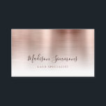 Rose Gold Brushed Metal Monogram Stylish Script Business Card<br><div class="desc">Modern Rose Gold Brushed Metal Monogram Girly Elegant Stylish Script Name Business Card</div>