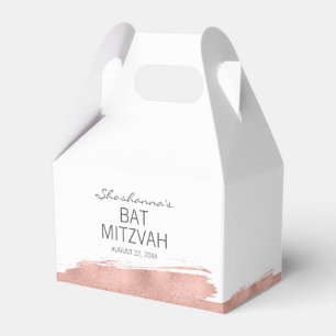 Rose Gold Brushstroke Bat Mitzvah Favour Box