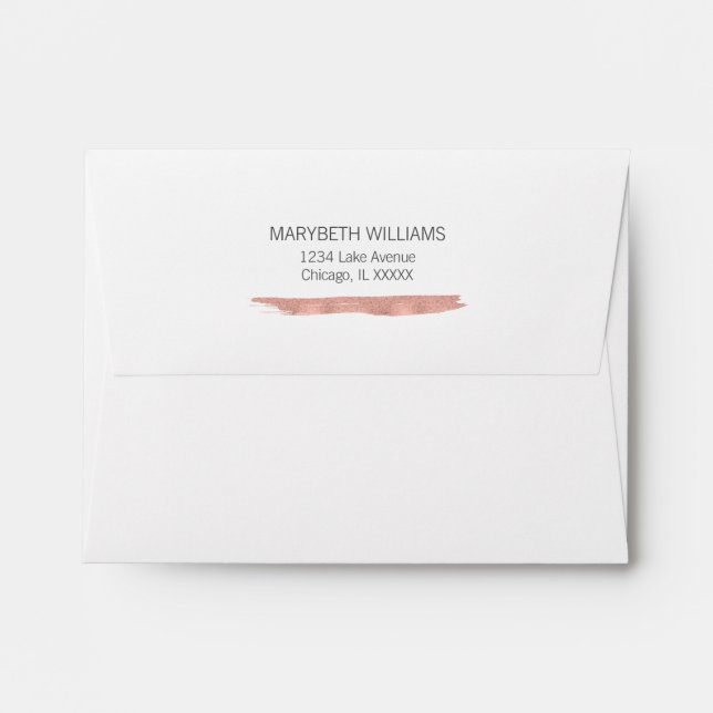 Rose Gold Brushstroke Bridal Shower A2 Envelope (Back (Top Flap))