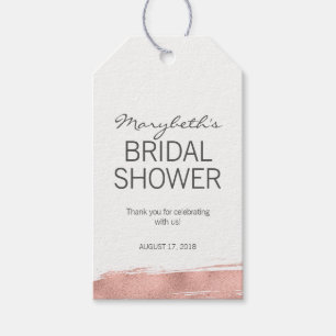 Rose Gold Brushstroke Bridal Shower Thank You Tags