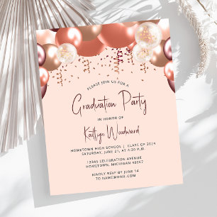 Rose Gold Burgundy Balloons Graduation Party