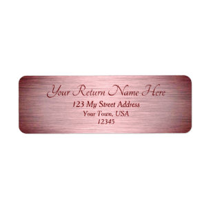 Rose Gold Burgundy Brossé Metal Adresse de retour