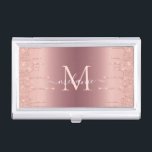 Rose Gold Business Card Case Custom Name Letter<br><div class="desc">Design Your Own Business Card Cases with Monogram Rose Gold Blush Glitter Sparkle Personalized Birthday - Anniversary or Wedding Gift / Suppliest - Add Your Letter or Remove - Make Your Special Business Card Case Gift - Resize and move or remove and add text / elements with Customization tool. Choose...</div>