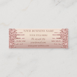 Rose Gold Business Card Custom Your Name Text Info