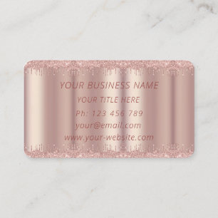 Rose Gold Business Card Custom Your Name Text Info