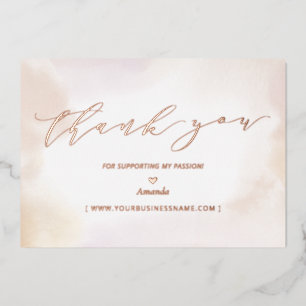 Rose Gold Business Logo Thank you Package Insert