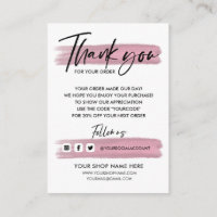 Rose Gold Business THANK YOU HANDLETTERED QR CODE