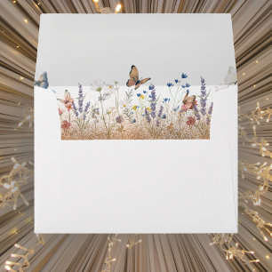Rose Gold Butterfly Garden Wedding Envelope
