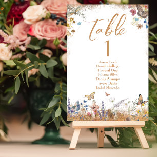 Rose Gold Butterfly Garden Wedding Table Card