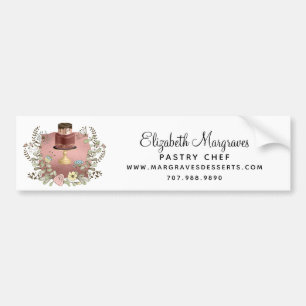 Rose Gold Cake Bakery Baker Pastry Chef Bumper Sticker