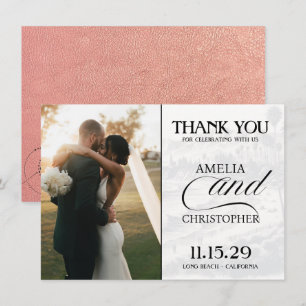 Rose Gold California Passport Thank You Card