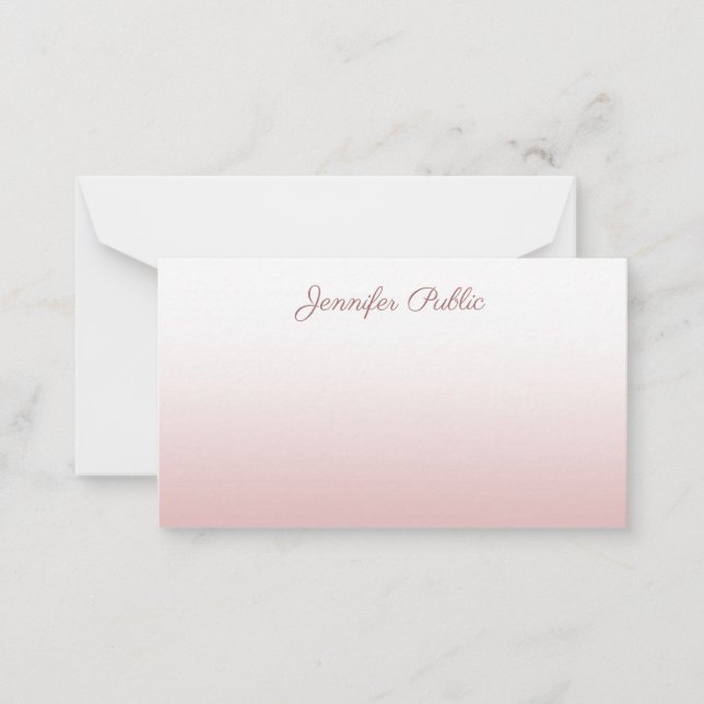 Rose Gold Calligraphed Script Elegant Template (Front)