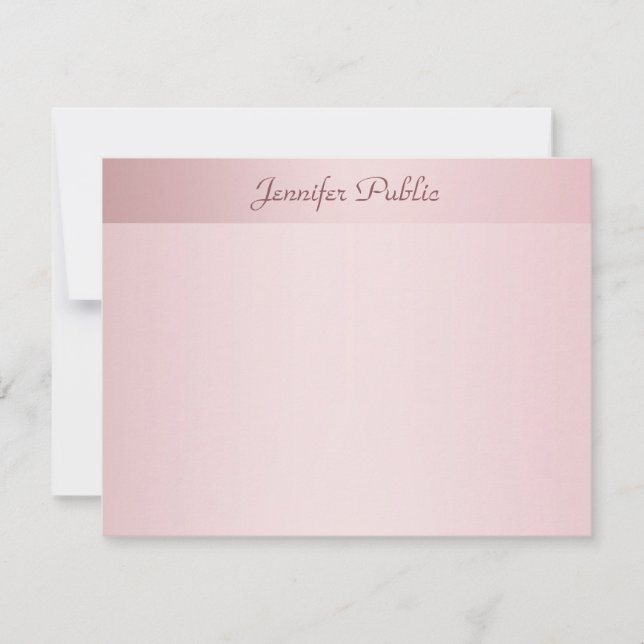 Rose Gold Calligraphie à main Nom du script Modèle (Devant)