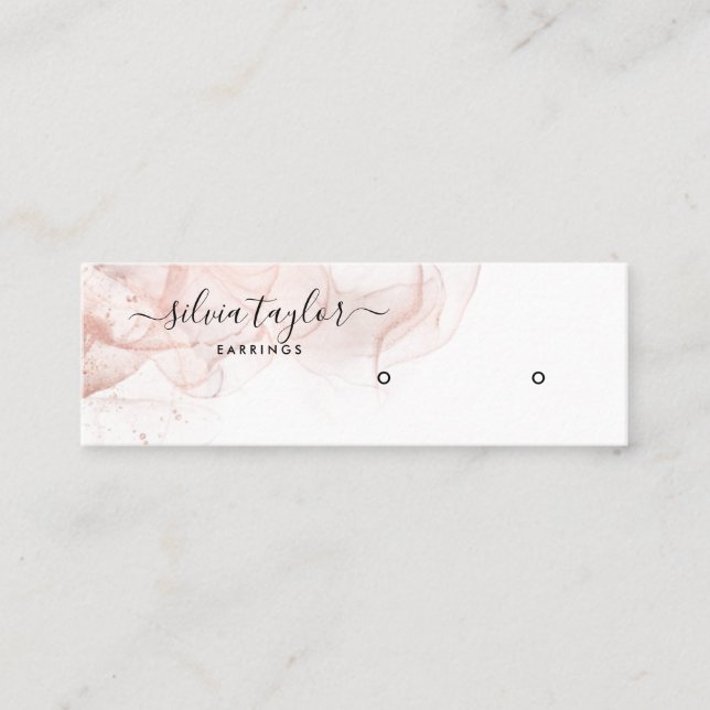 Rose Gold Calligraphy art Earring display card (Front)