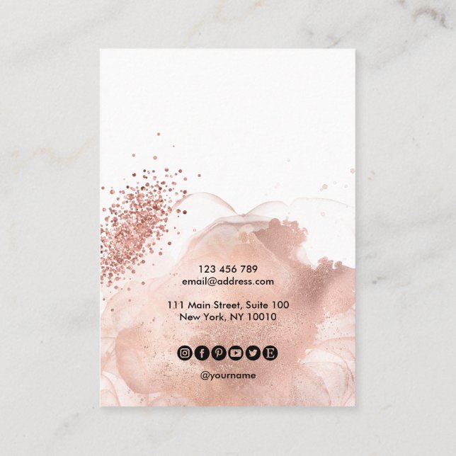 Rose Gold Calligraphy art Earring display card (Back)