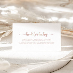 Rose Gold Calligraphy Baby Shower Book Request   Enclosure Card