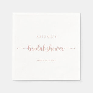 Rose Gold Calligraphy Bridal Shower Napkins