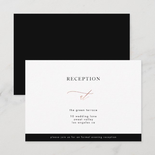 Rose Gold Calligraphy Modern Calligraphy Wedding Invitation (Front/Back)