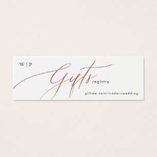 Rose Gold Calligraphy Modern Mariage Cadeau Regist