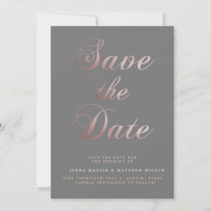 Rose Gold Calligraphy ⎥  Save The Date Card