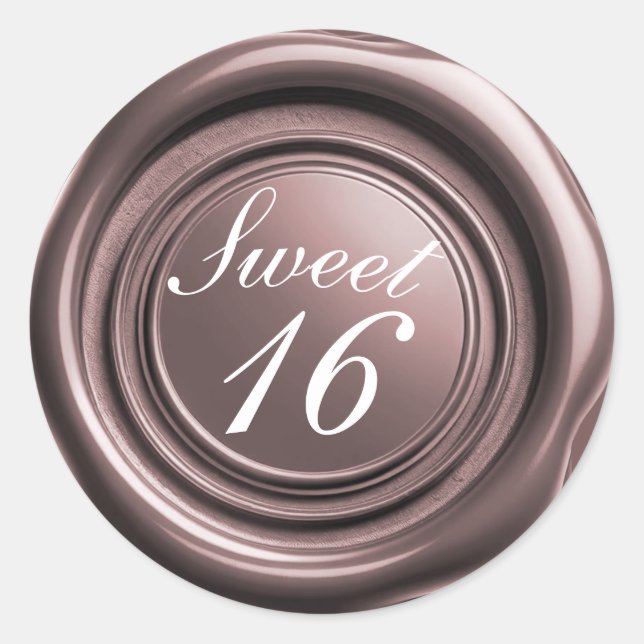 Rose Gold Candle Wax Seal Drip Sweet 16 Wedding (Front)