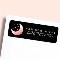 Rose Gold Céleste Croissant de Lune Adresse de Ret