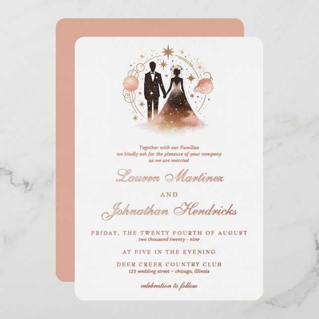 Rose Gold Celestial Wedding (Front/Back)