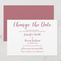 Rose Gold Change of Date Plans Postponed Wedding