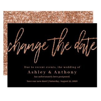Rose Gold Change the Date Card
