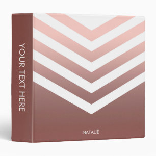Rose Gold Chevrons Binder