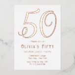 Rose Gold Chic 50th Birthday Party Foil Invitation<br><div class="desc">Rose Gold Chic 50th Birthday Party Foil Invitation. Easily personalize with your custom details.</div>