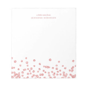 Rose Gold Chic Glam Faux Glitter Confetti  Notepad