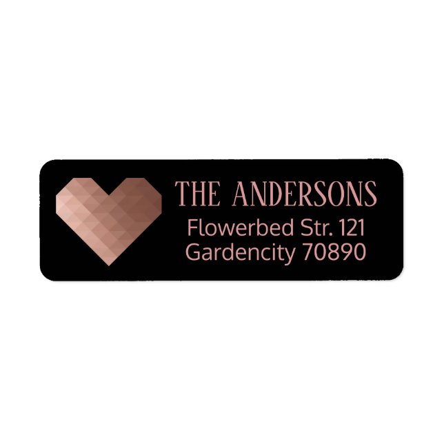 Rose gold chic heart family name romantic (Front)