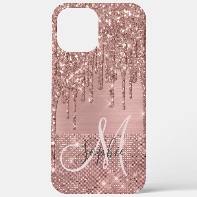 Rose Gold Chic Monogram Case-Mate iPhone Case (Back)