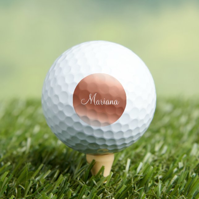 Rose Gold Chic Personalized Golf Balls (Insitu Tee)