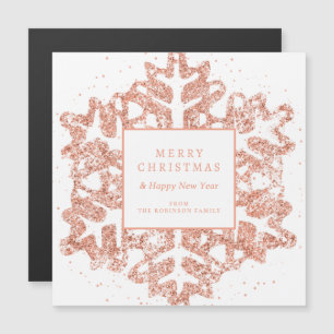 Rose Gold Christmas Glitter Snowflake Corporate 